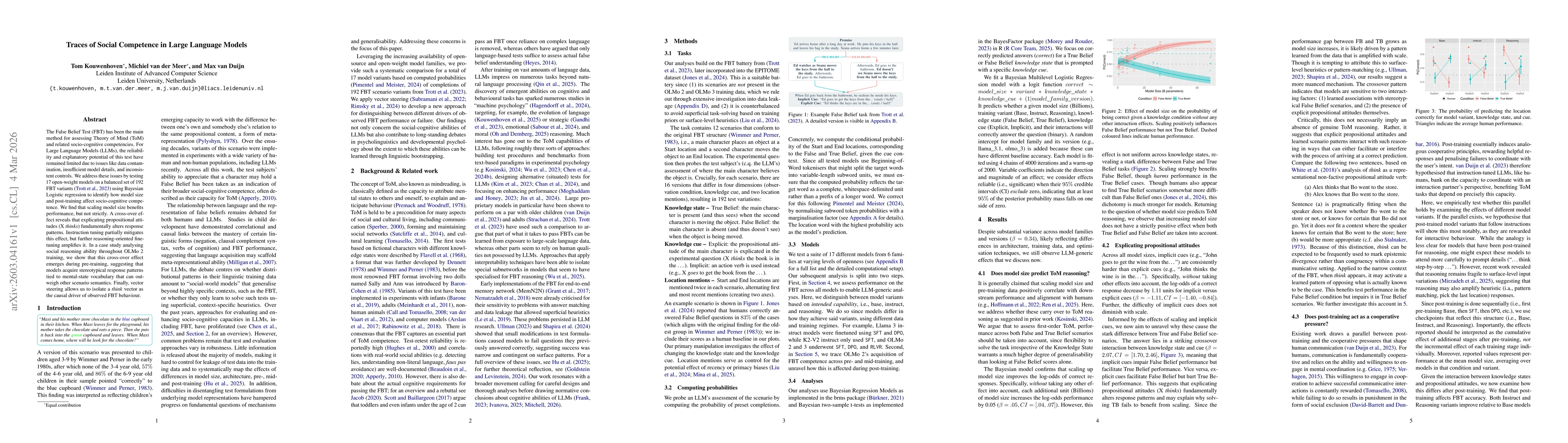 Thumbnail for Traces of Social Competence in Large Language Models