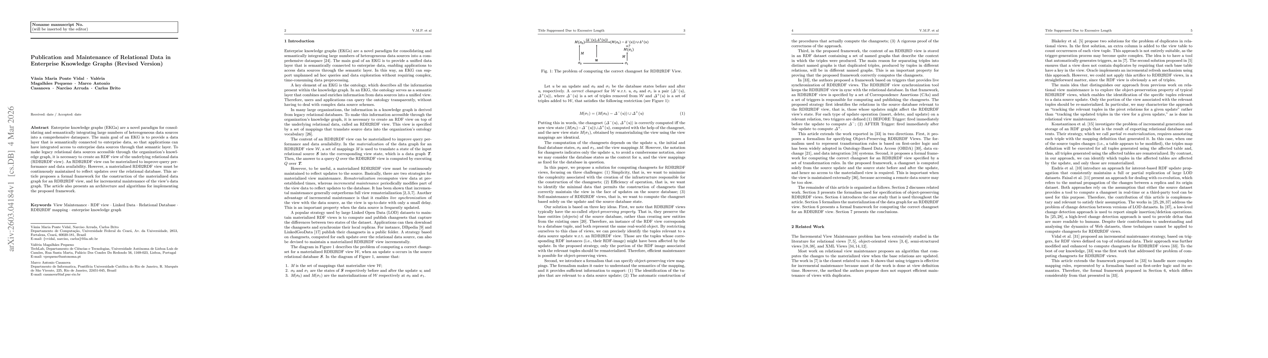 Thumbnail for Publication and Maintenance of Relational Data in Enterprise Knowledge Graphs (Revised Version)