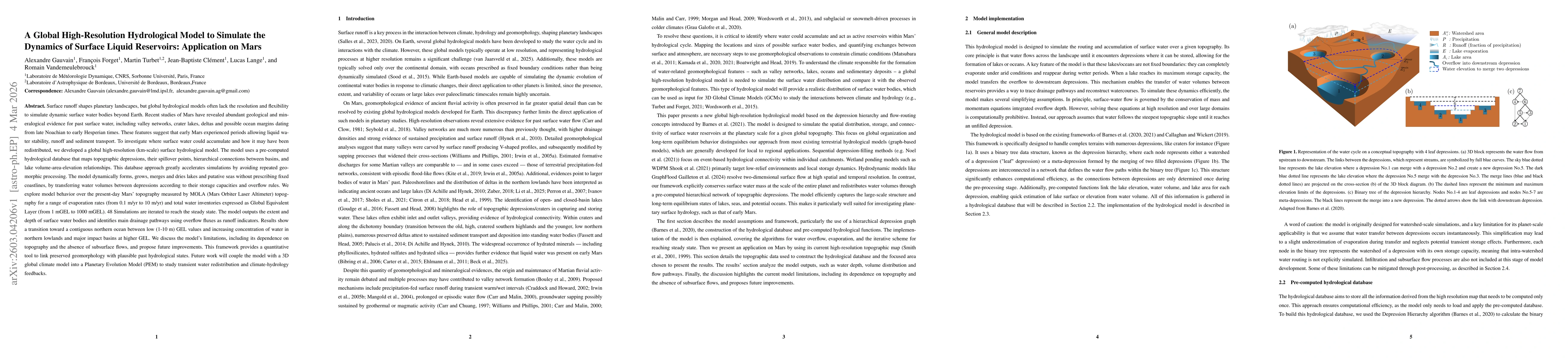 Thumbnail for A Global High-Resolution Hydrological Model to Simulate the Dynamics of Surface Liquid Reservoirs: Application on Mars