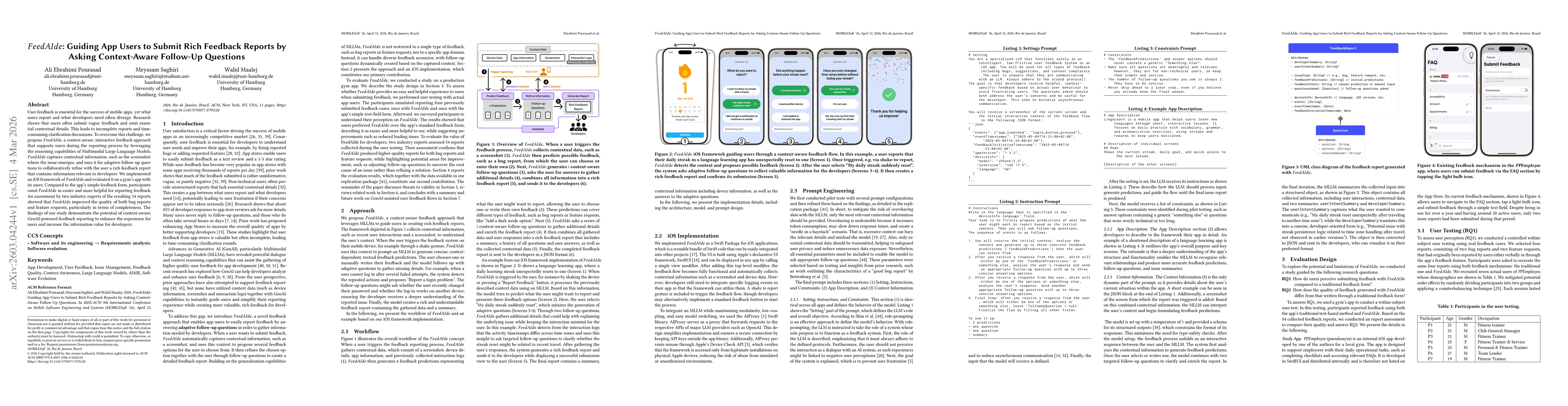 Thumbnail for FeedAIde: Guiding App Users to Submit Rich Feedback Reports by Asking Context-Aware Follow-Up Questions
