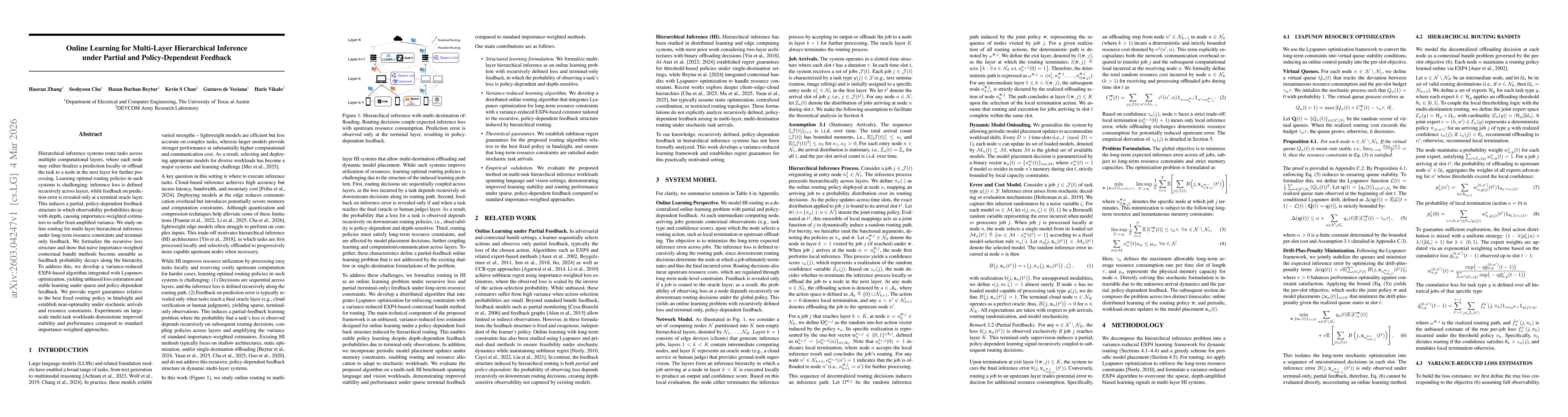 Thumbnail for Online Learning for Multi-Layer Hierarchical Inference under Partial and Policy-Dependent Feedback