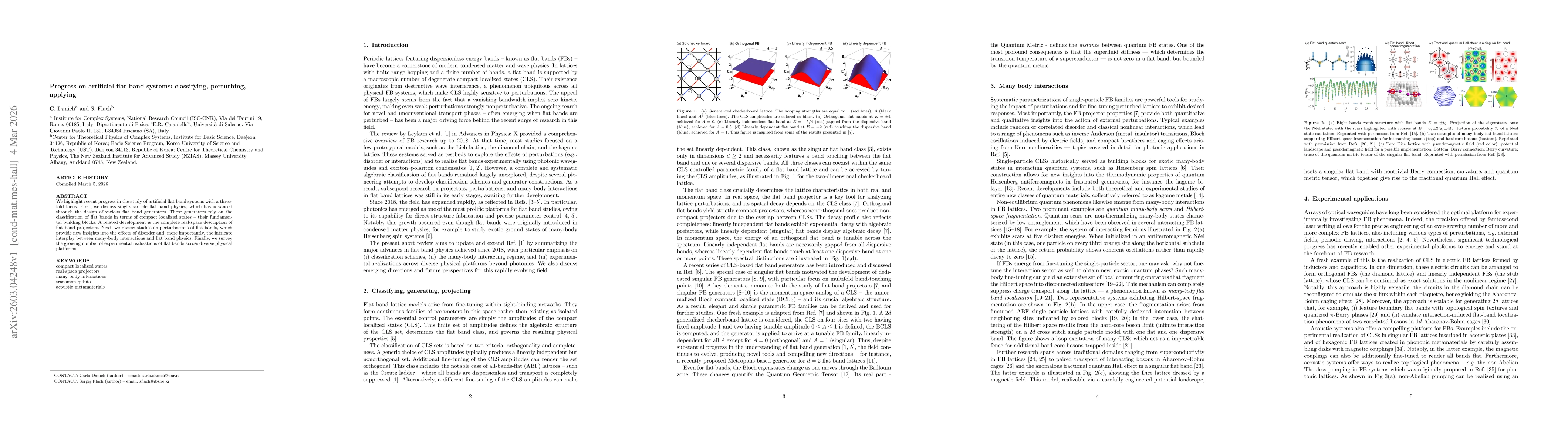 Thumbnail for Progress on artificial flat band systems: classifying, perturbing, applying