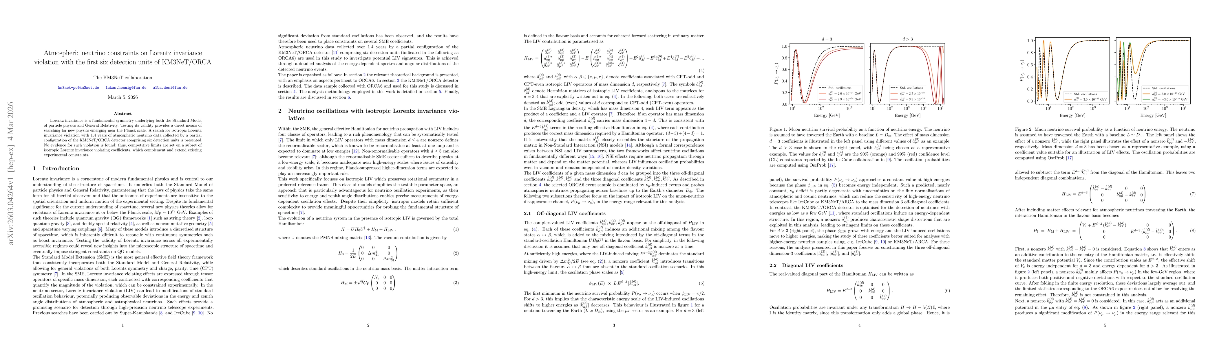 Thumbnail for Atmospheric neutrino constraints on Lorentz invariance violation with the first six detection units of KM3NeT/ORCA