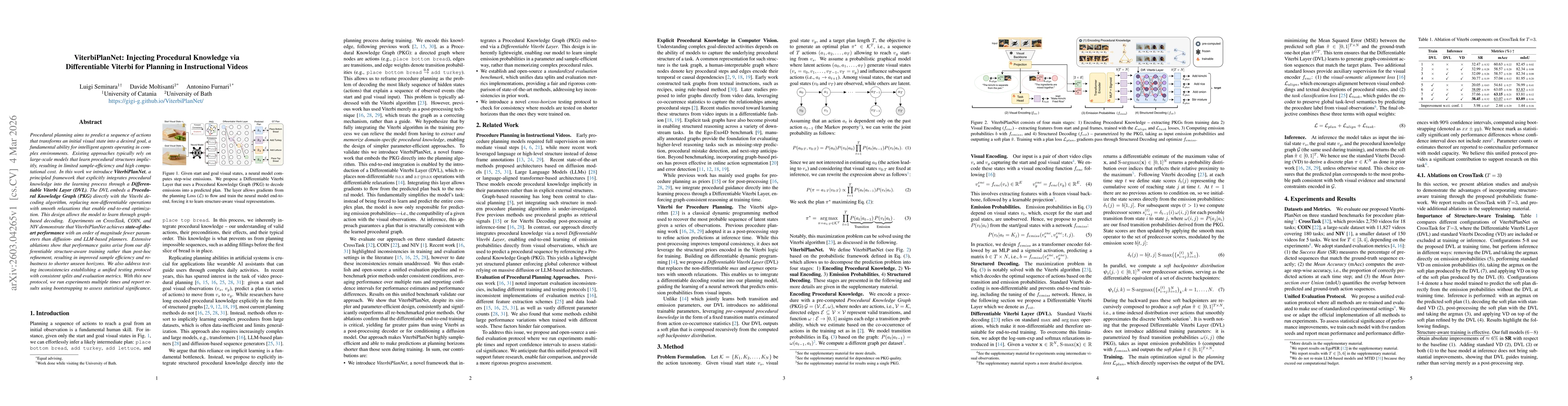 Thumbnail for ViterbiPlanNet: Injecting Procedural Knowledge via Differentiable Viterbi for Planning in Instructional Videos