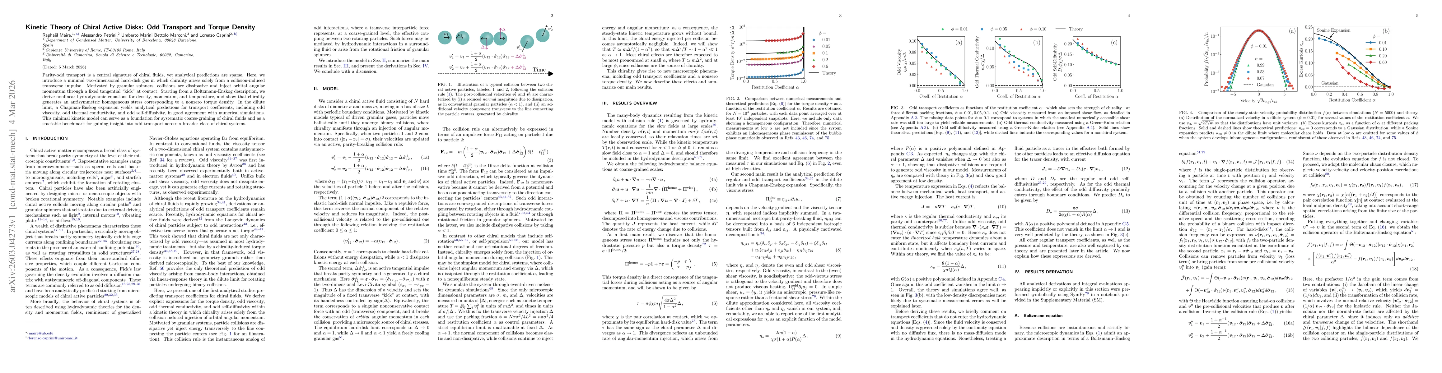 Thumbnail for Kinetic Theory of Chiral Active Disks: Odd Transport and Torque Density