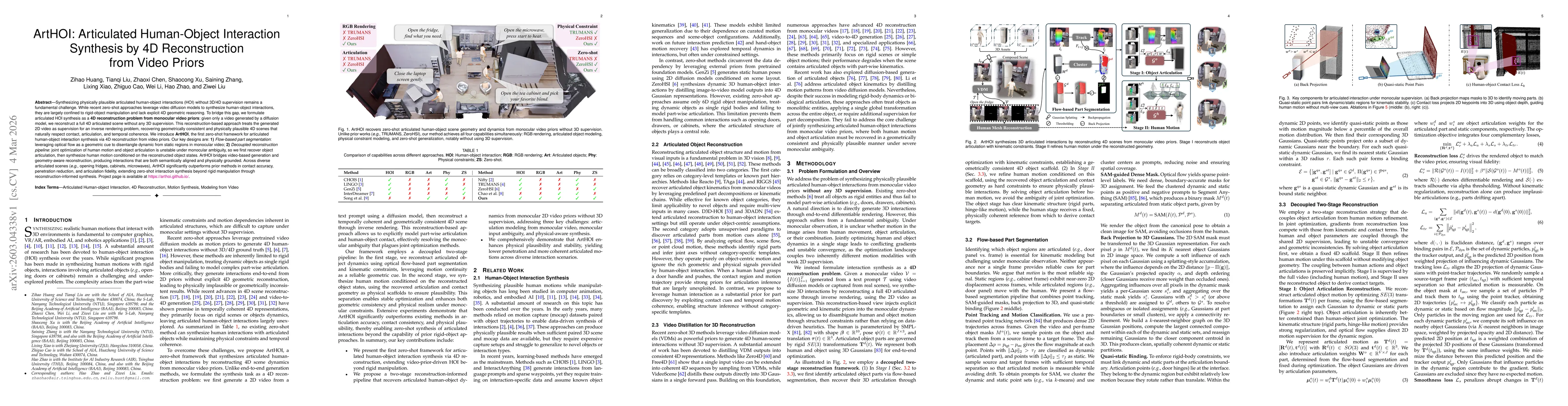 Thumbnail for ArtHOI: Articulated Human-Object Interaction Synthesis by 4D Reconstruction from Video Priors