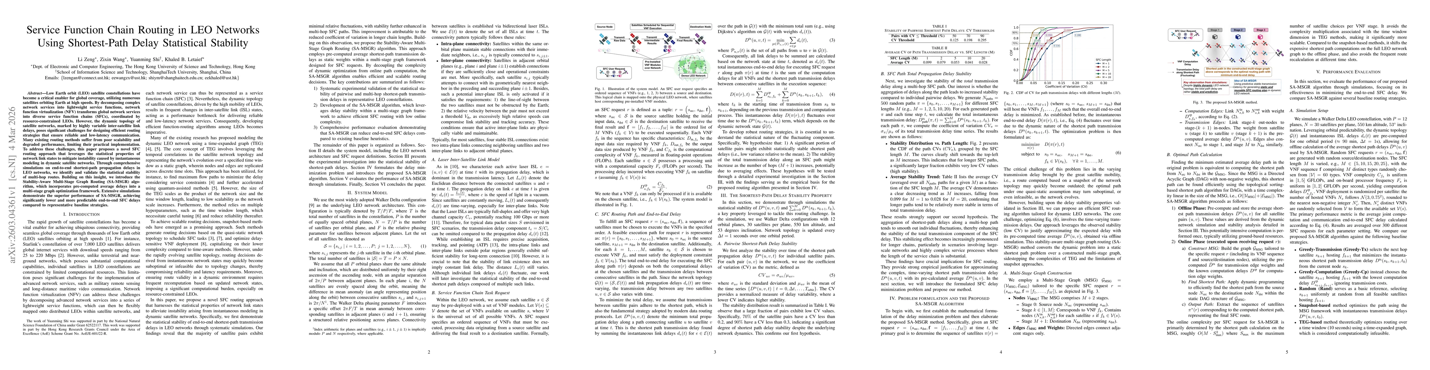 Thumbnail for Service Function Chain Routing in LEO Networks Using Shortest-Path Delay Statistical Stability
