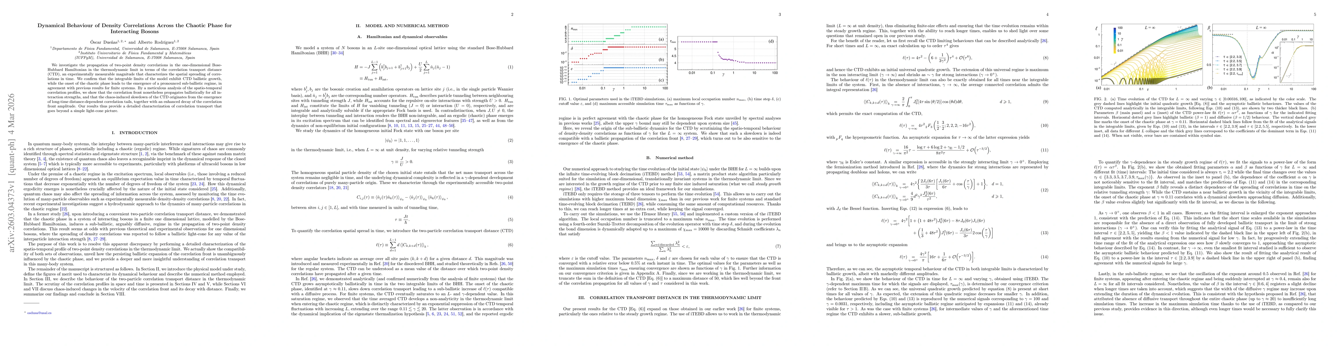 Thumbnail for Dynamical Behaviour of Density Correlations Across the Chaotic Phase for Interacting Bosons