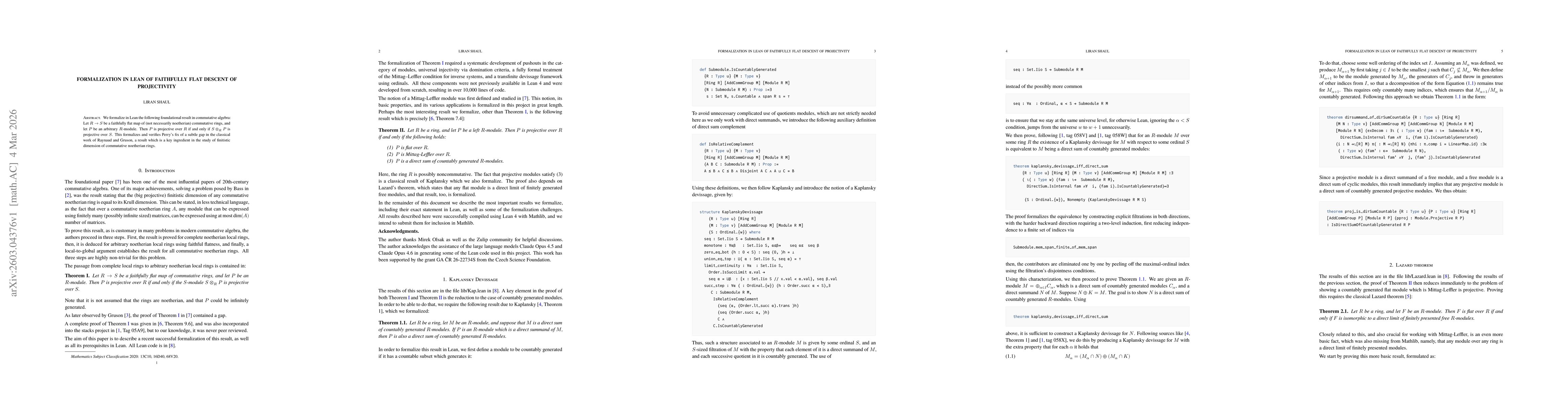 Thumbnail for Formalization in Lean of faithfully flat descent of projectivity