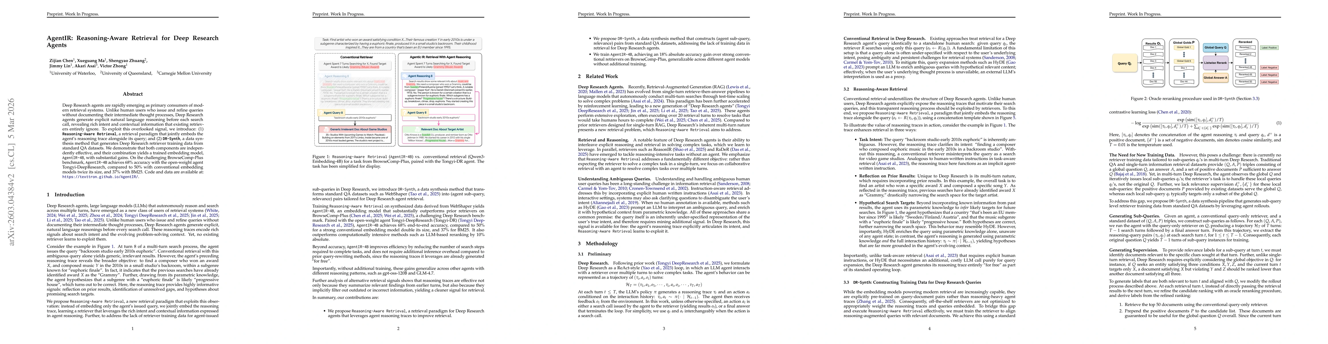 Thumbnail for AgentIR: Reasoning-Aware Retrival for Deep Research Agents