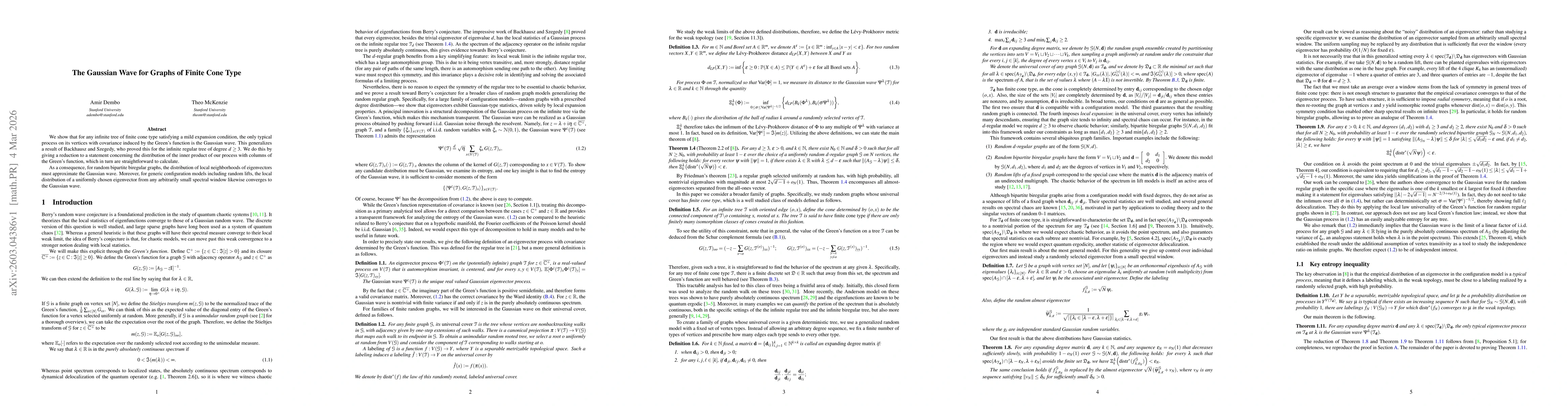 Thumbnail for The Gaussian Wave for Graphs of Finite Cone Type
