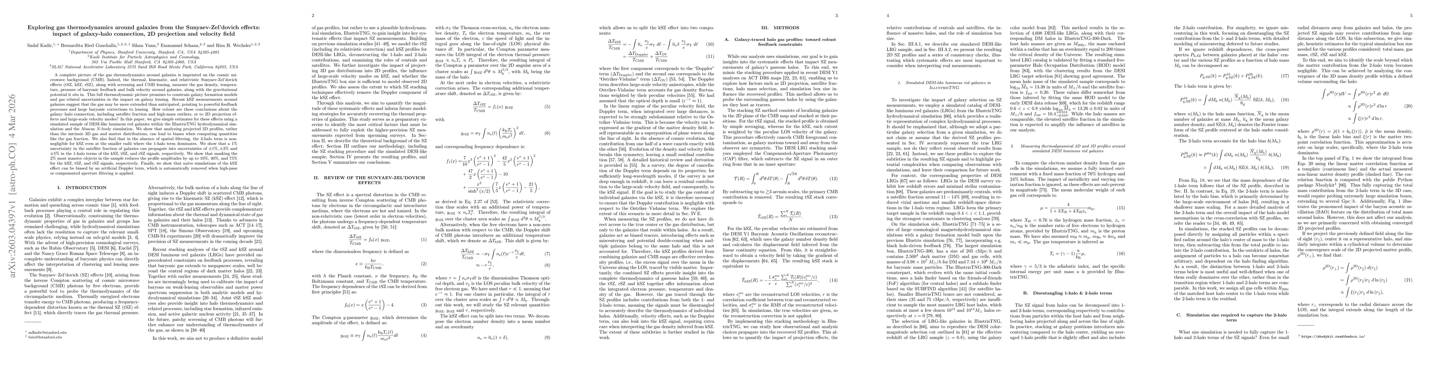 Thumbnail for Exploring gas thermodynamics around galaxies from the Sunyaev-Zel'dovich effects: impact of galaxy-halo connection, 2D projection and velocity field