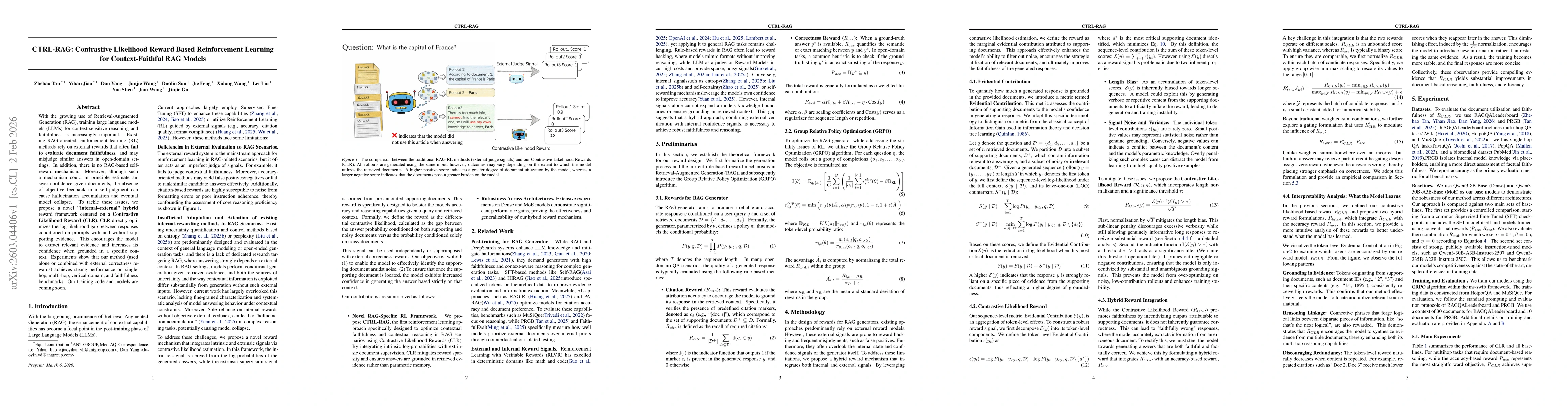 Thumbnail for CTRL-RAG: Contrastive Likelihood Reward Based Reinforcement Learning for Context-Faithful RAG Models