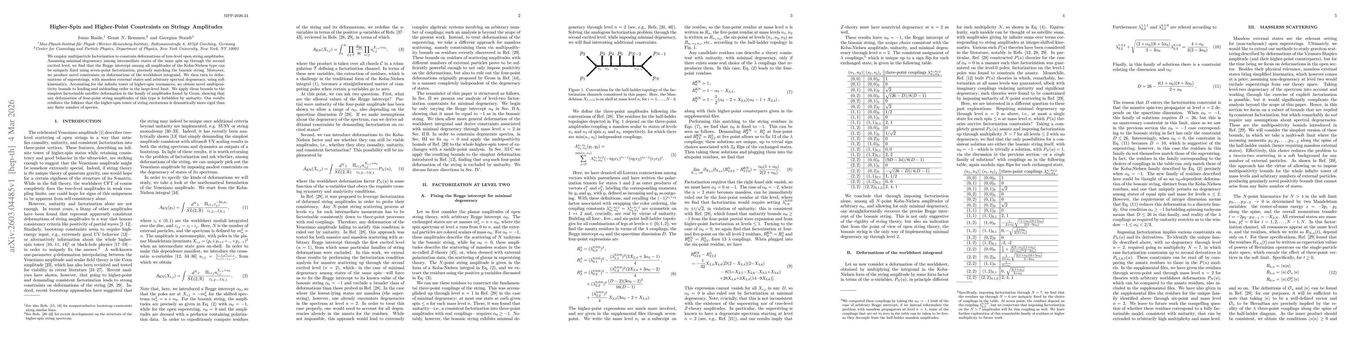 Thumbnail for Higher-Spin and Higher-Point Constraints on Stringy Amplitudes