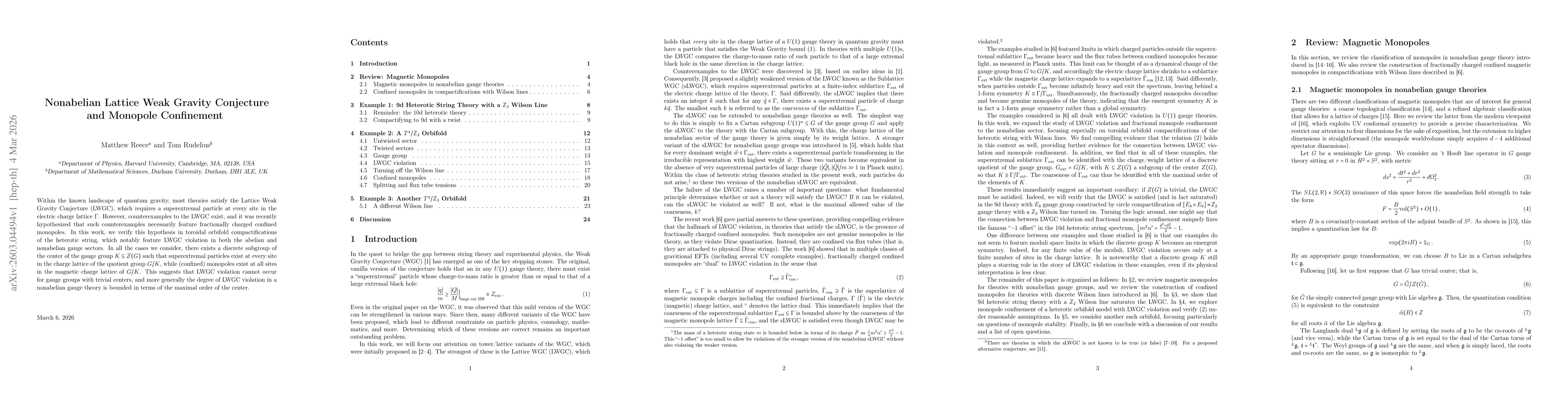 Thumbnail for Nonabelian Lattice Weak Gravity Conjecture and Monopole Confinement