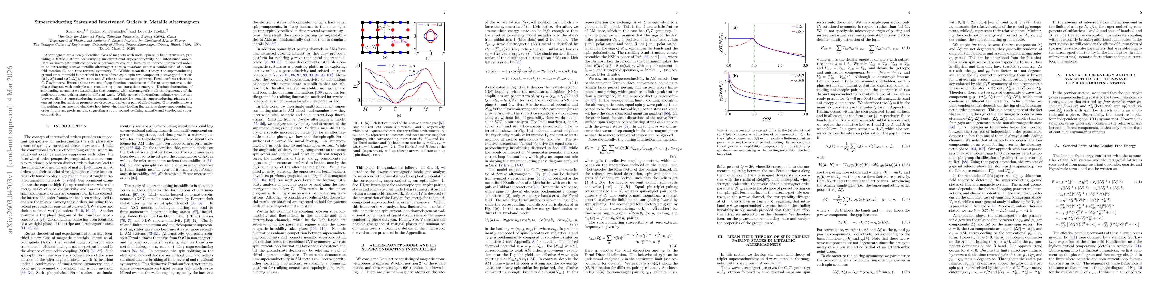 Thumbnail for Superconducting States and Intertwined Orders in Metallic Altermagnets