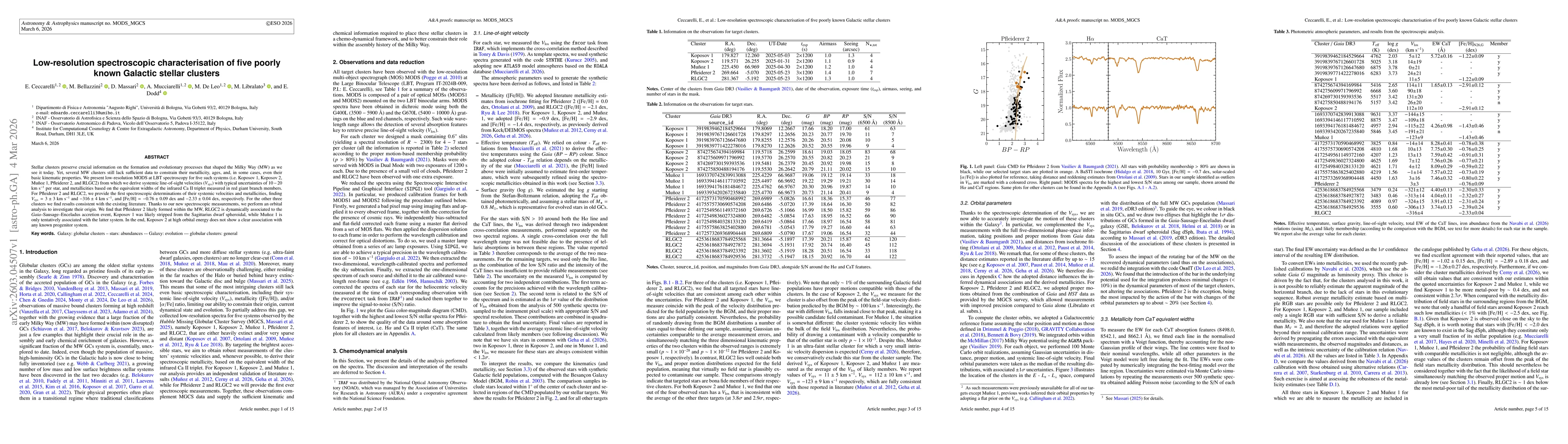 Thumbnail for Low-resolution spectroscopic characterisation of five poorly known Galactic stellar clusters