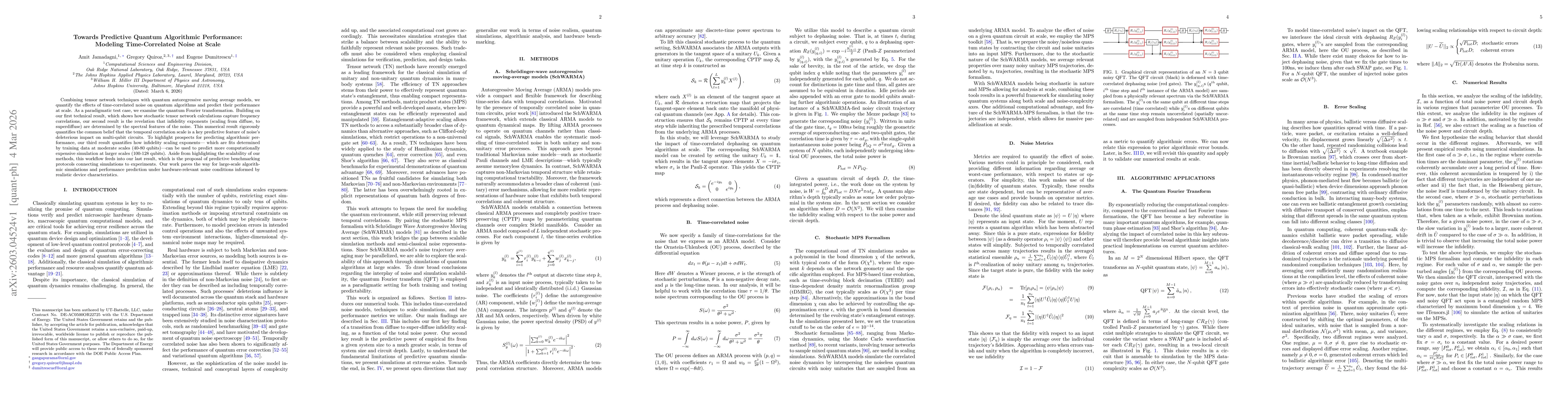 Thumbnail for Towards Predictive Quantum Algorithmic Performance: Modeling Time-Correlated Noise at Scale