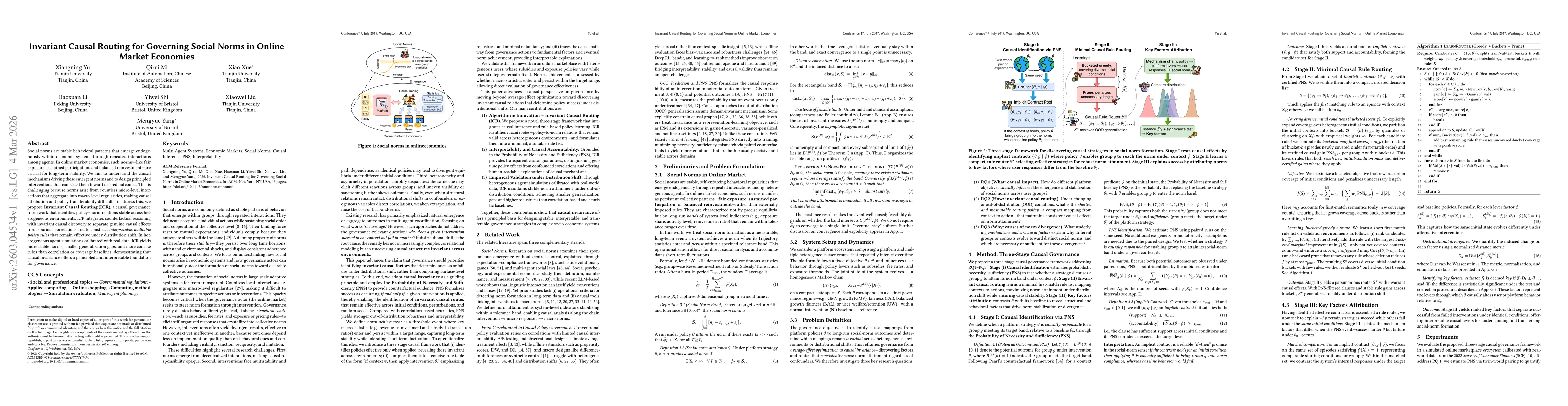 Thumbnail for Invariant Causal Routing for Governing Social Norms in Online Market Economies