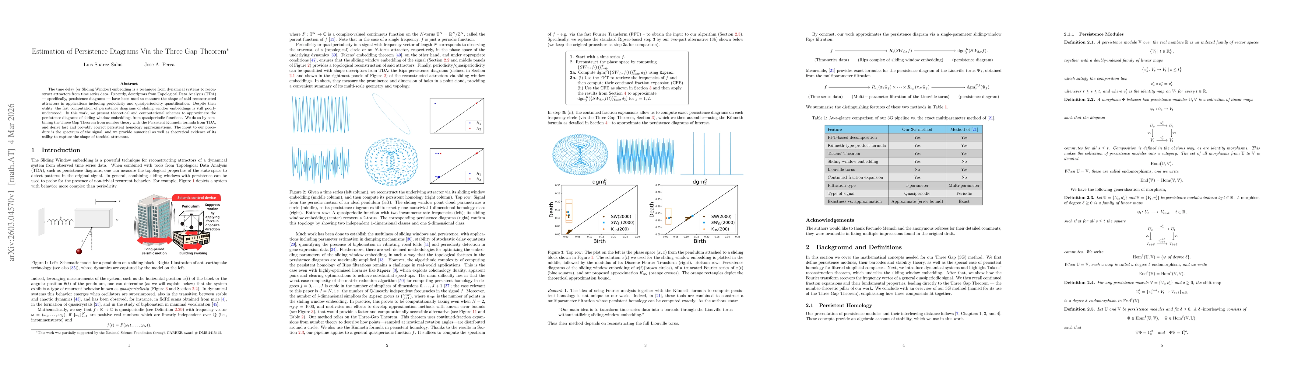 Thumbnail for Estimation of Persistence Diagrams via the Three Gap Theorem