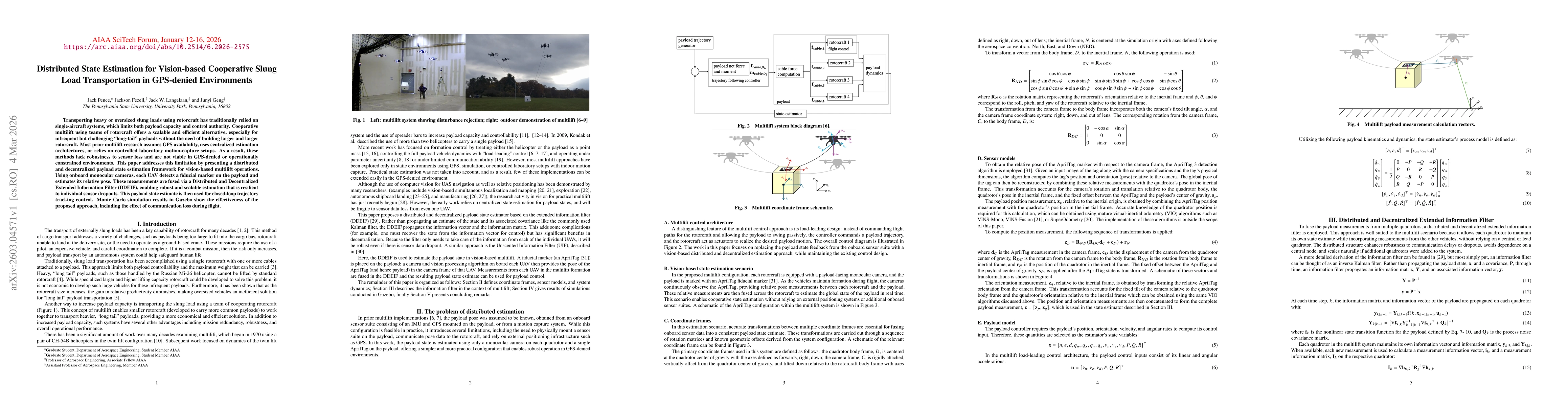 Thumbnail for Distributed State Estimation for Vision-Based Cooperative Slung Load Transportation in GPS-Denied Environments