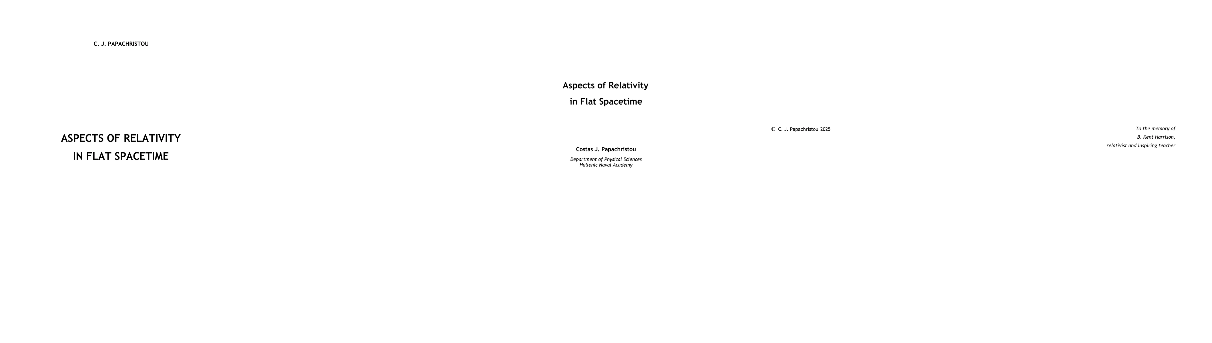 Thumbnail for Aspects of Relativity in Flat Spacetime