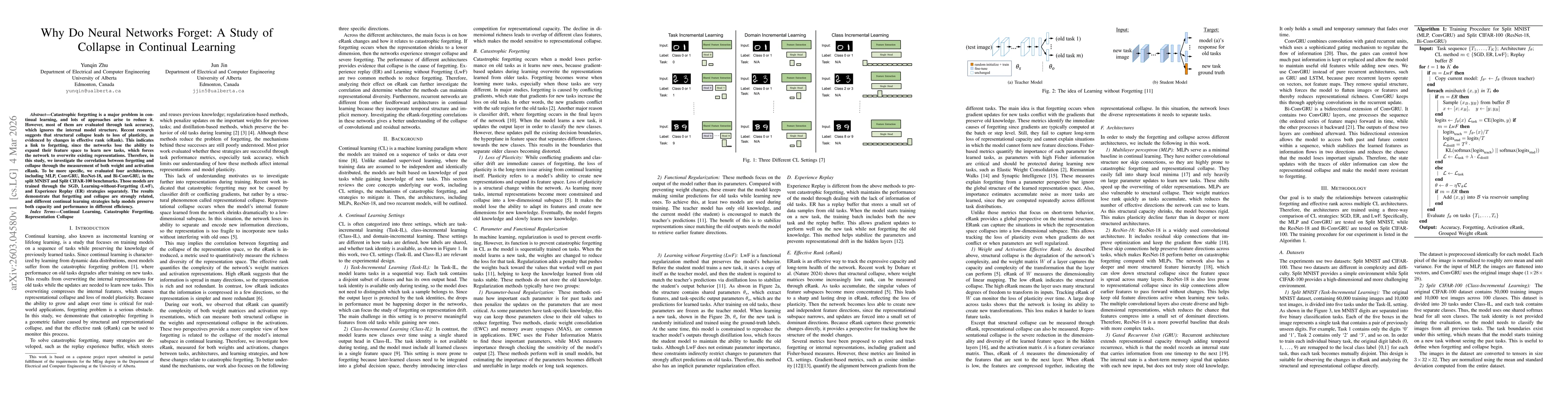 Thumbnail for Why Do Neural Networks Forget: A Study of Collapse in Continual Learning