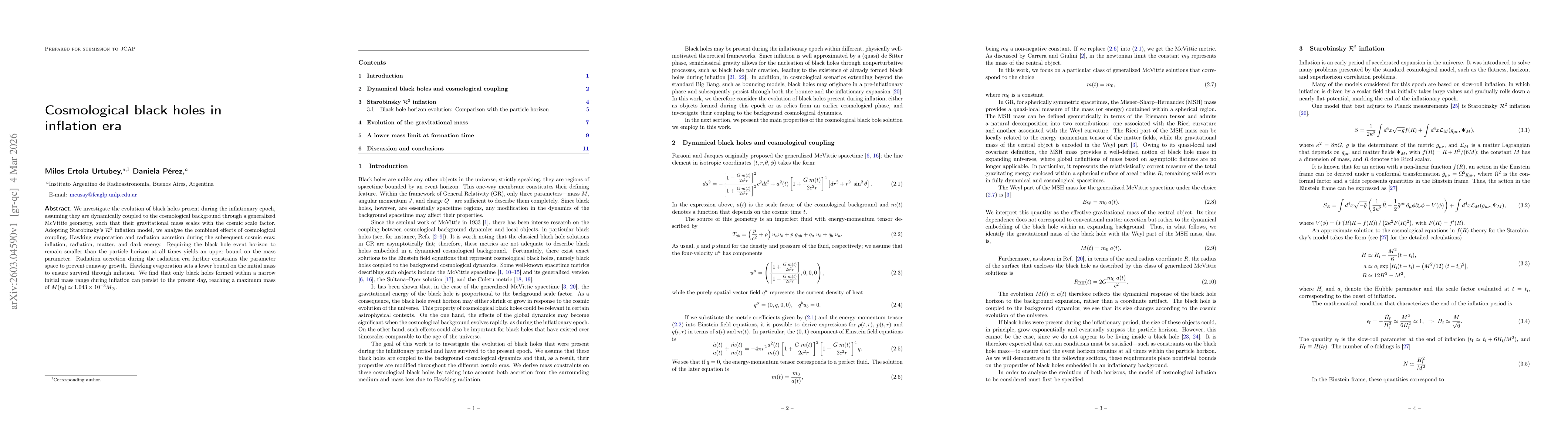 Thumbnail for Cosmological black holes in the inflationary epoch