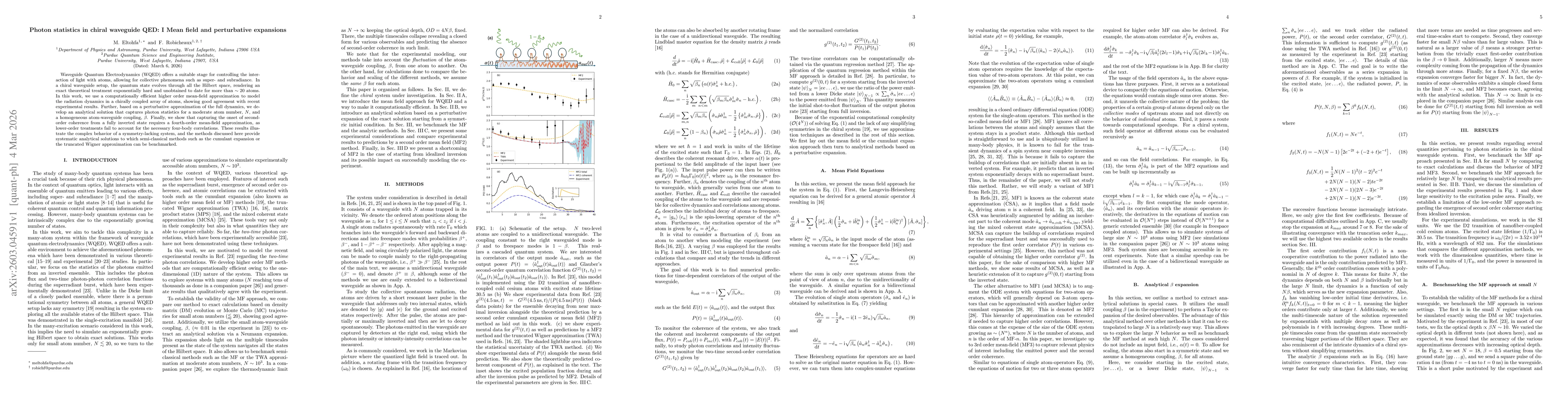 Thumbnail for Photon statistics in chiral waveguide QED: I Mean field and perturbative expansions