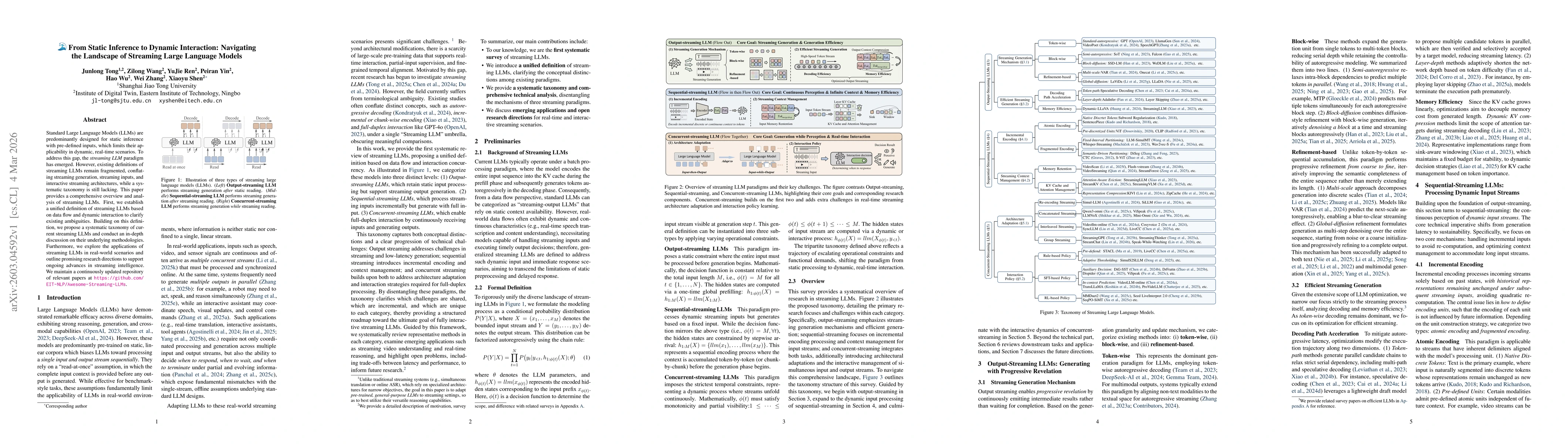 Thumbnail for From Static Inference to Dynamic Interaction: Navigating the Landscape of Streaming Large Language Models