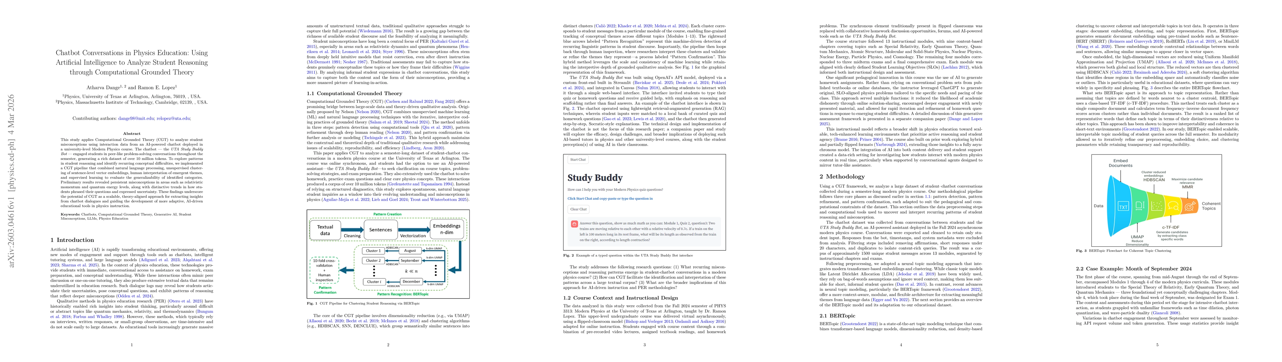 Thumbnail for Chatbot Conversations in Physics Education: Using Artificial Intelligence to Analyze Student Reasoning through Computational Grounded Theory