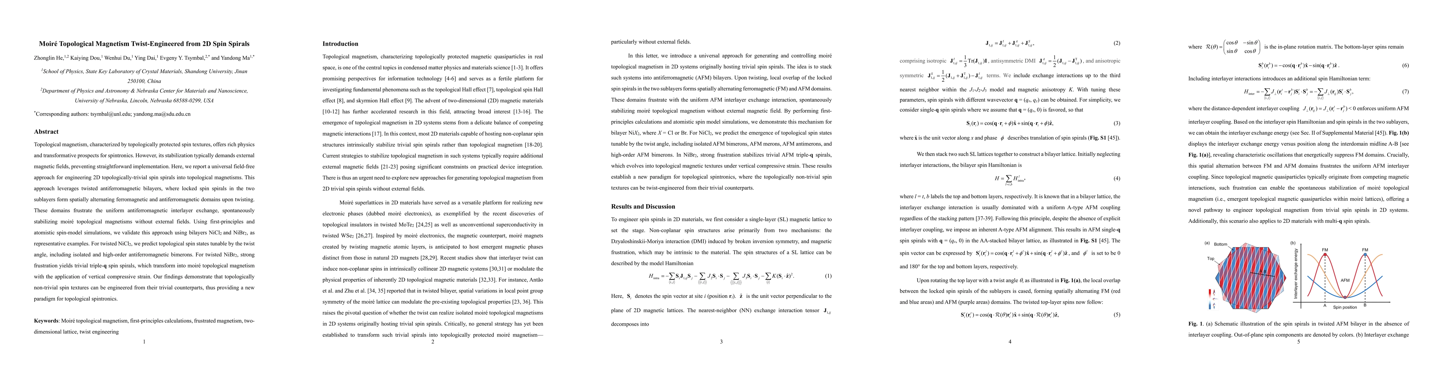 Thumbnail for Moire Topological Magnetism Twist-Engineered from 2D Spin Spirals