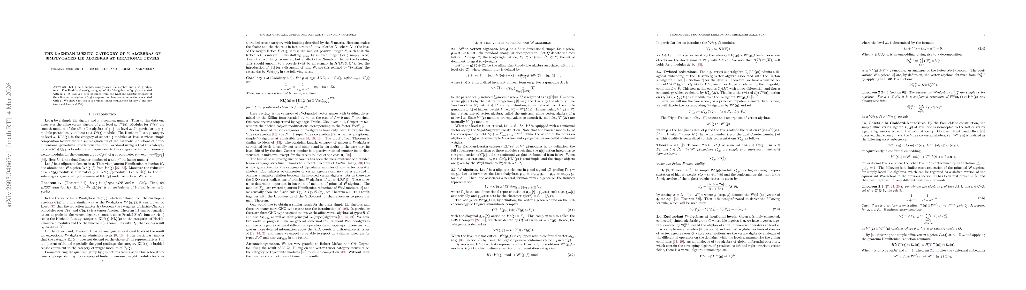 Thumbnail for The Kazhdan-Lusztig category of W-algebras of simply-laced Lie algebras at irrational levels