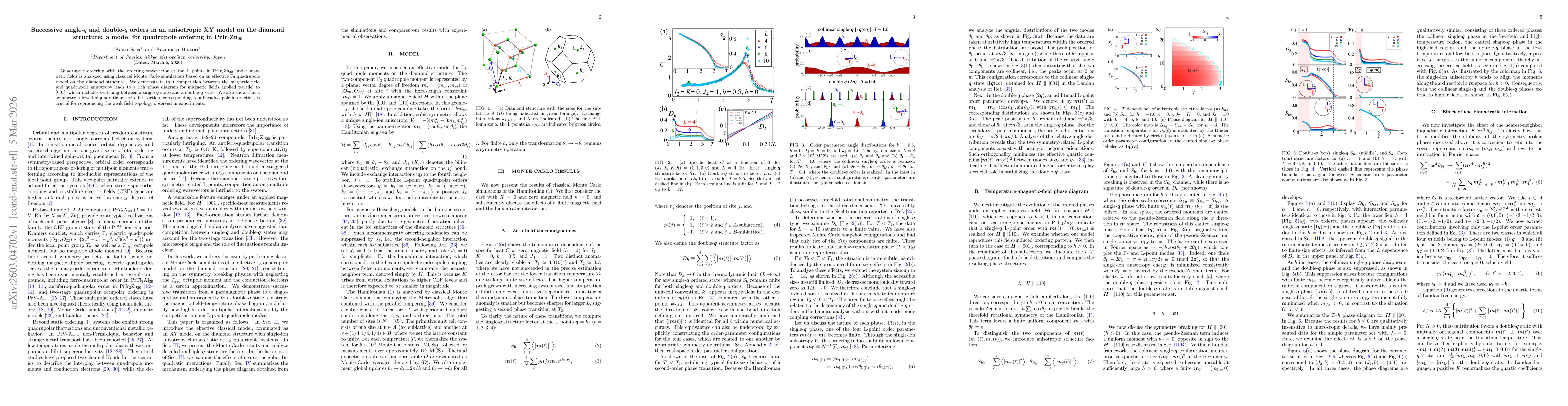 Thumbnail for Successive single-q and double-q orders in an anisotropic XY model on the diamond structure: a model for quadrupole ordering in PrIr$_2$Zn$_{20}$