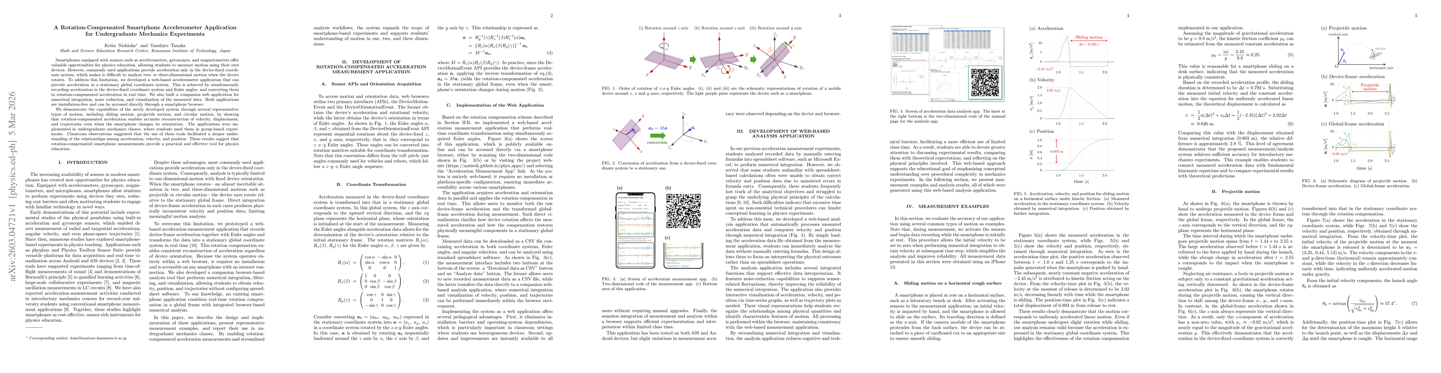 Thumbnail for A Rotation-Compensated Smartphone Accelerometer Application for Undergraduate Mechanics Experiments