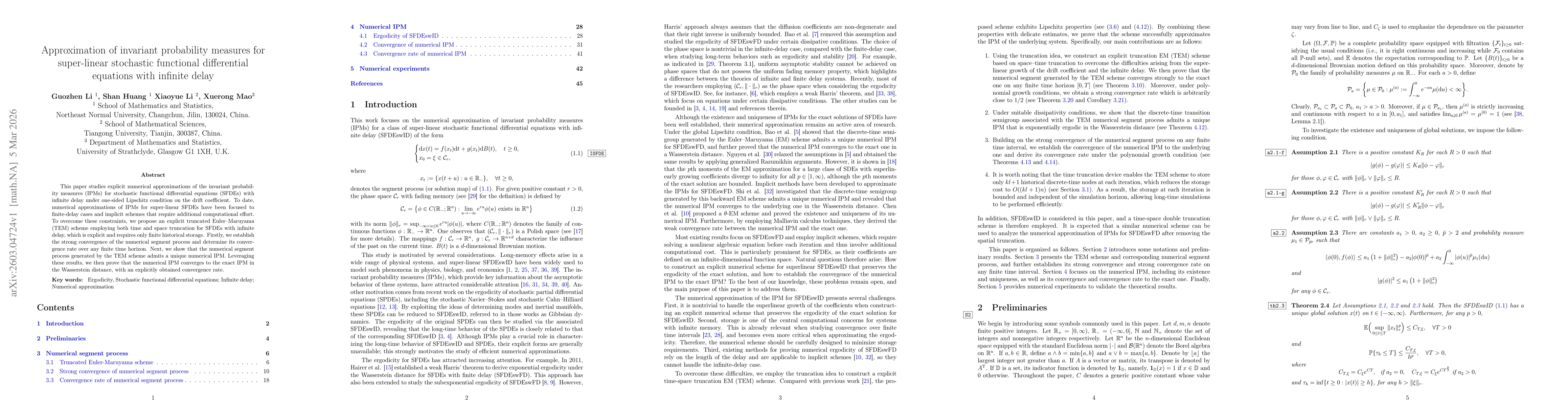 Thumbnail for Approximation of invariant probability measures for super-linear stochastic functional differential equations with infinite delay