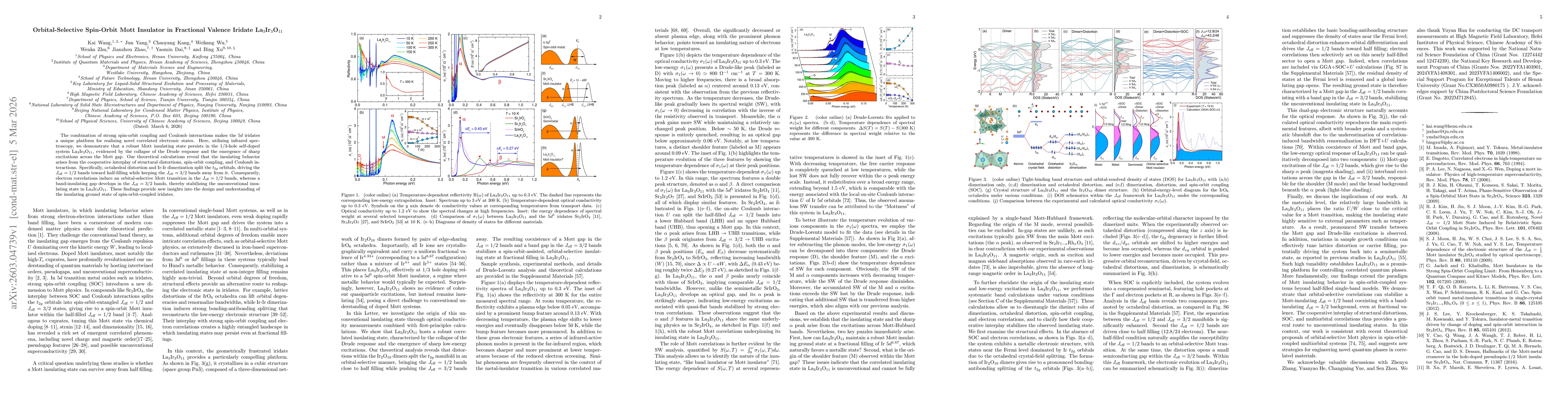 Thumbnail for Orbital-Selective Spin-Orbit Mott Insulator in Fractional Valence Iridate La$_3$Ir$_3$O$_{11}$