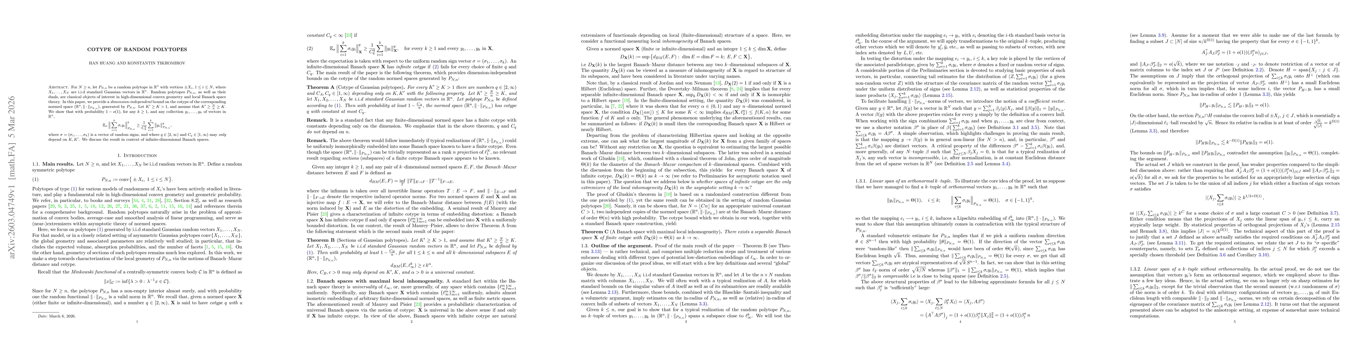 Thumbnail for Cotype of random polytopes