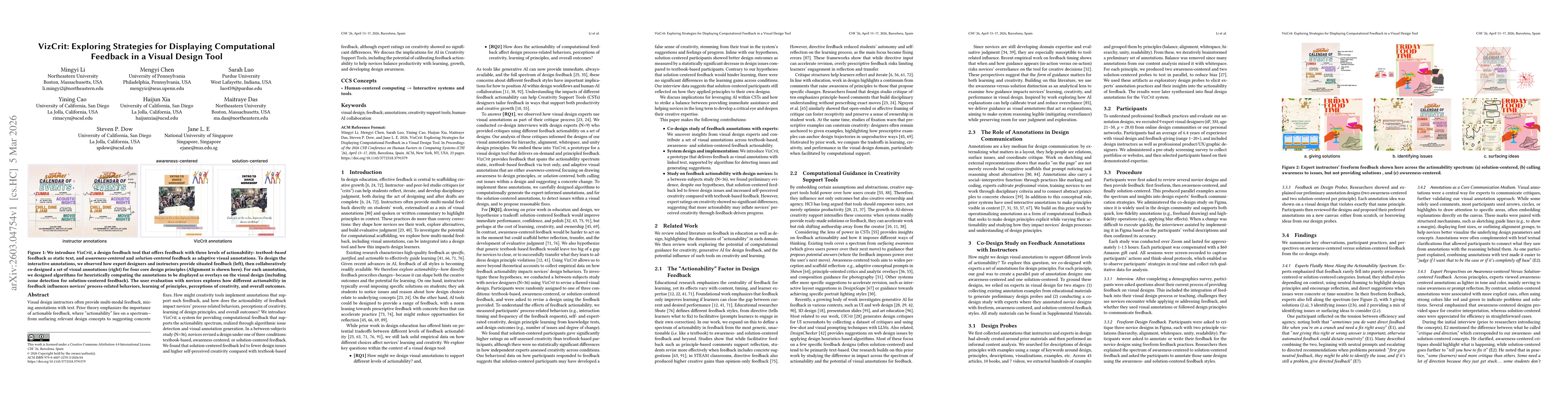 Thumbnail for VizCrit: Exploring Strategies for Displaying Computational Feedback in a Visual Design Tool