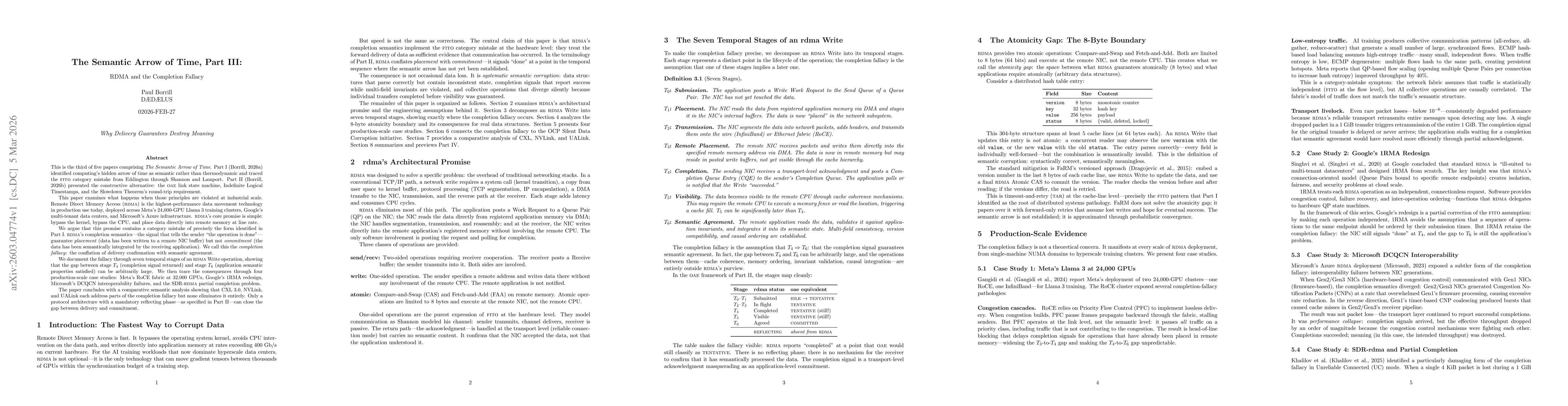 Thumbnail for The Semantic Arrow of Time, Part III: RDMA and the Completion Fallacy
