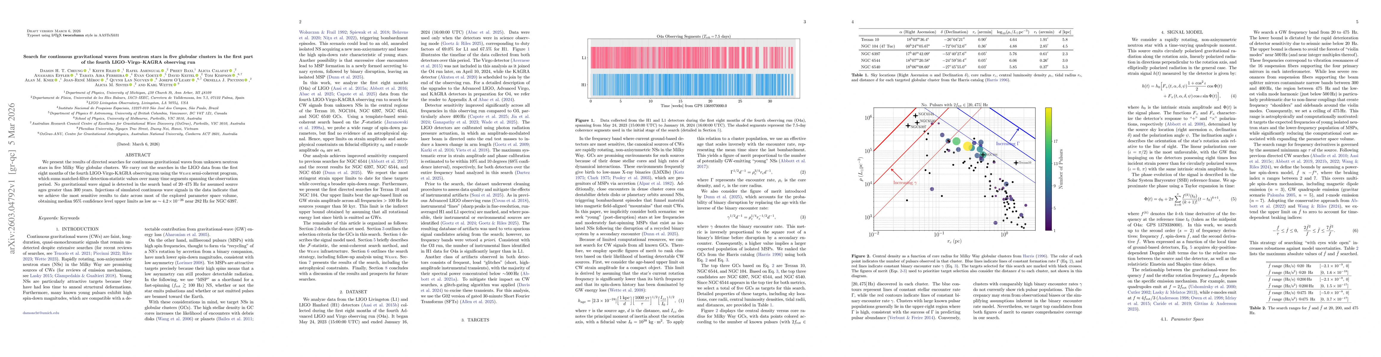 Thumbnail for Search for continuous gravitational waves from neutron stars in five globular clusters in the first part of the fourth LIGO-Virgo-KAGRA observing run