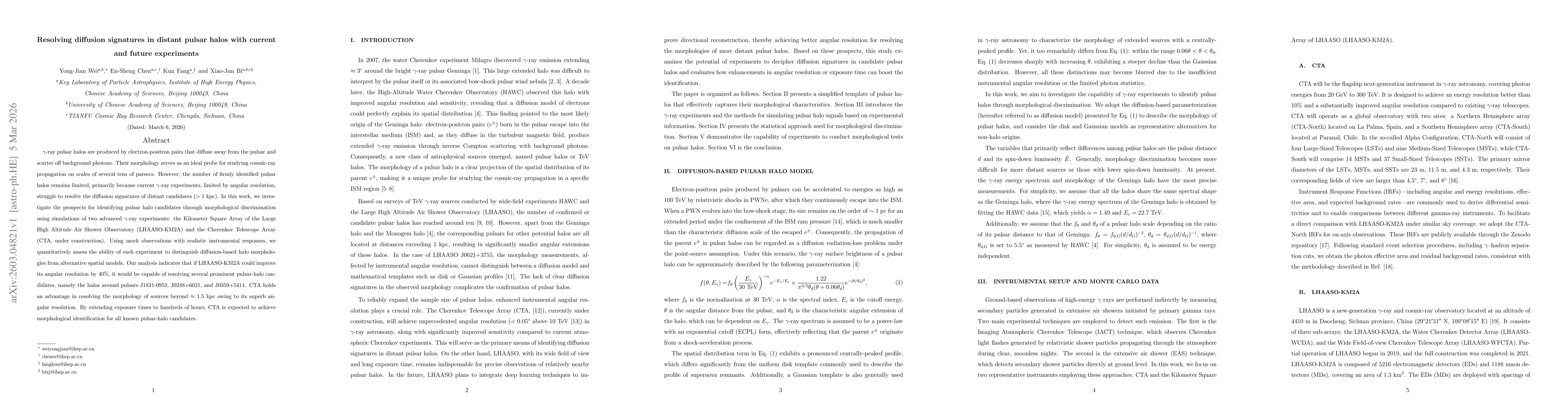 Thumbnail for Resolving diffusion signatures in distant pulsar halos with current and future experiments