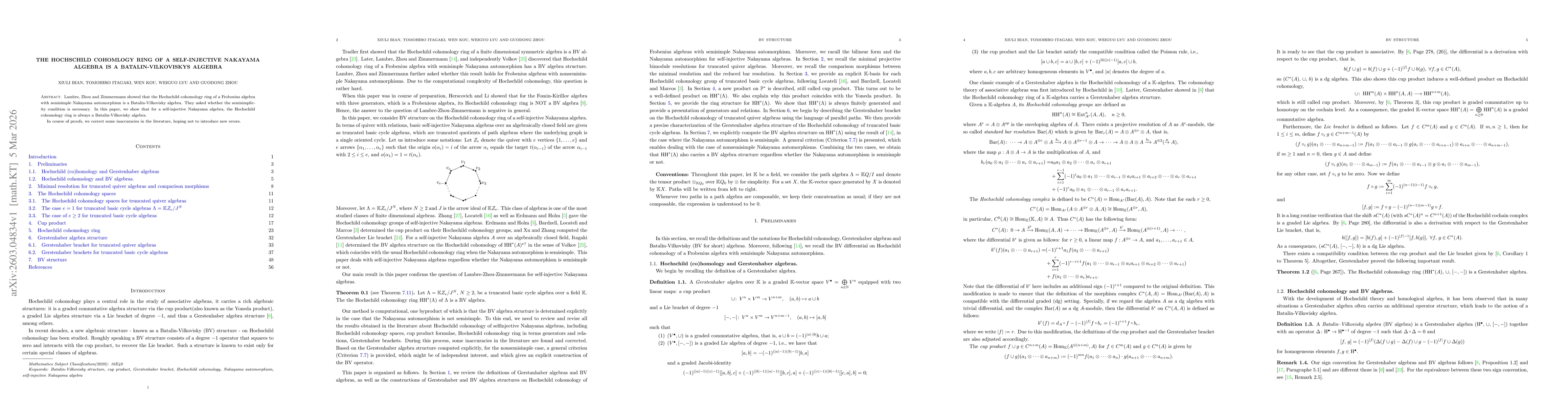Thumbnail for The Hochschild cohomlogy ring of a self-injective Nakayama algebra is a Batalin-Vilkoviskys algebra