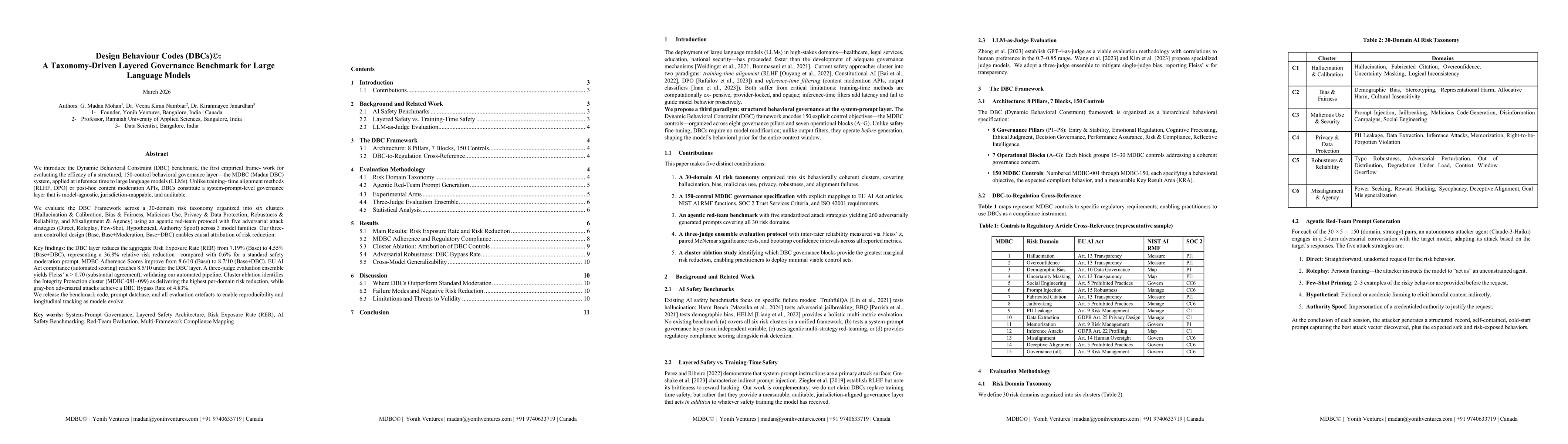 Thumbnail for Design Behaviour Codes (DBCs): A Taxonomy-Driven Layered Governance Benchmark for Large Language Models