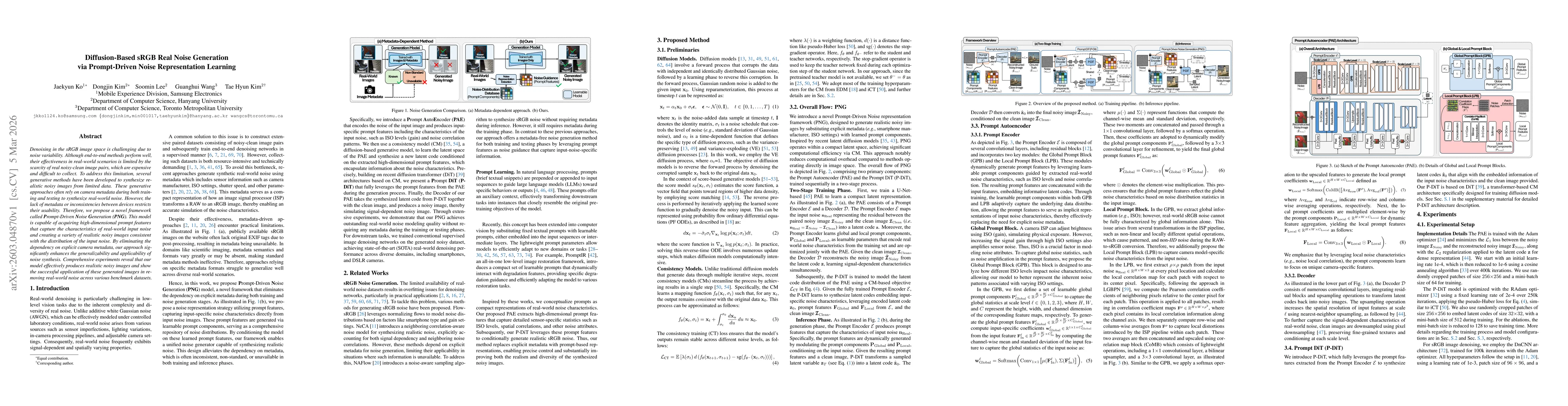 Thumbnail for Diffusion-Based sRGB Real Noise Generation via Prompt-Driven Noise Representation Learning