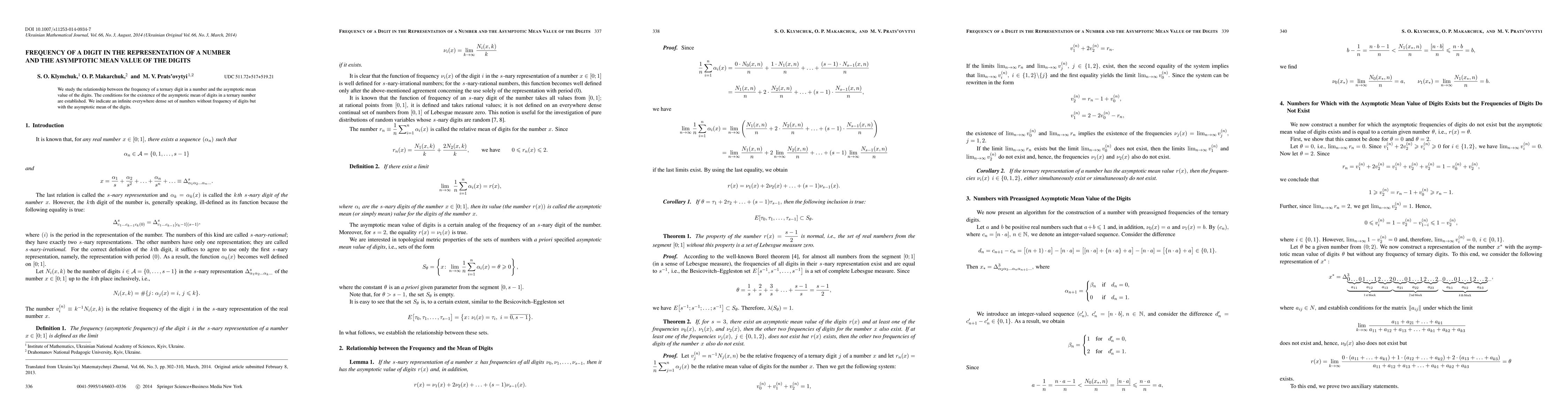 Thumbnail for Frequency of a Digit in the Representation of a Number and the Asymptotic Mean Value of the Digits