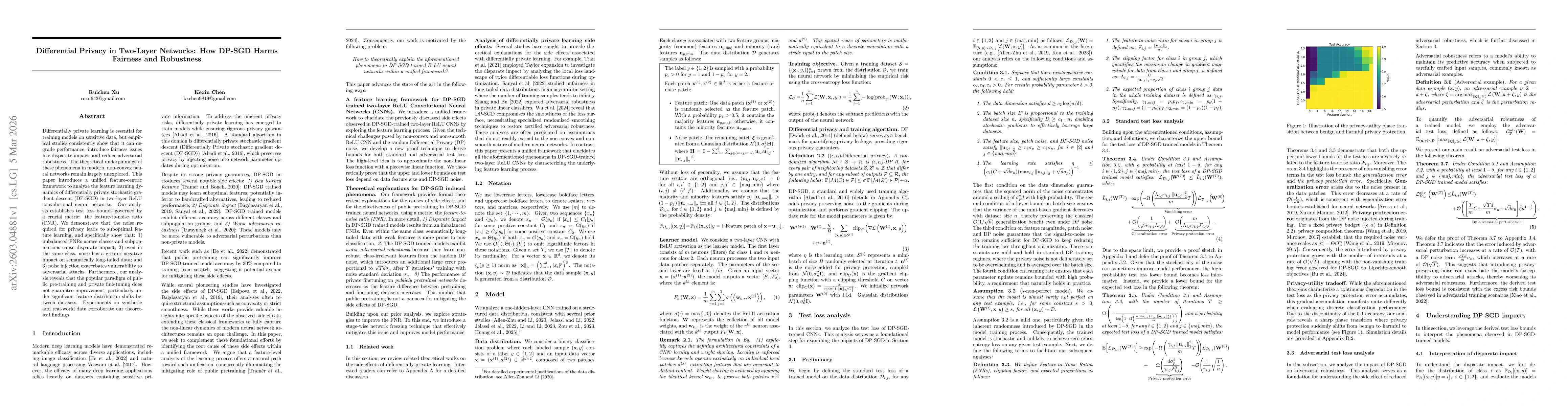 Thumbnail for Differential Privacy in Two-Layer Networks: How DP-SGD Harms Fairness and Robustness