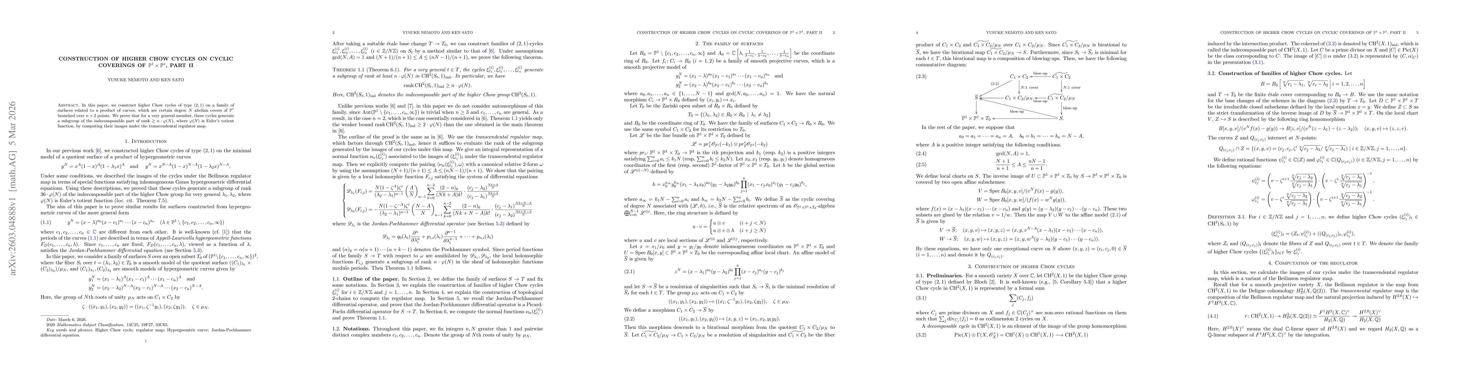 Thumbnail for Construction of higher Chow cycles on cyclic coverings of $\mathbb{P}^1 \times \mathbb{P}^1$, Part II