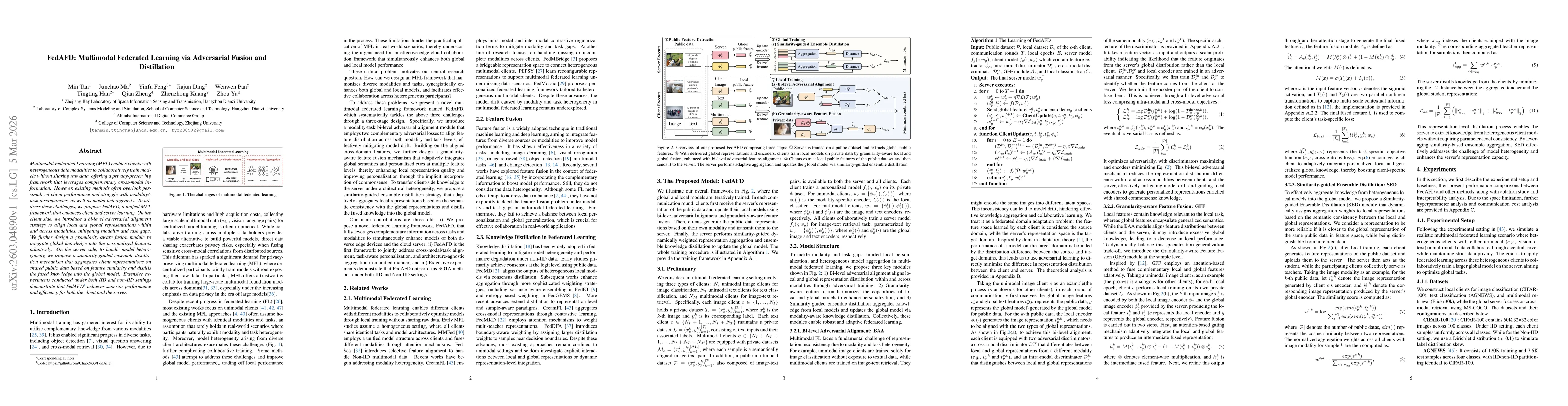 Thumbnail for FedAFD: Multimodal Federated Learning via Adversarial Fusion and Distillation