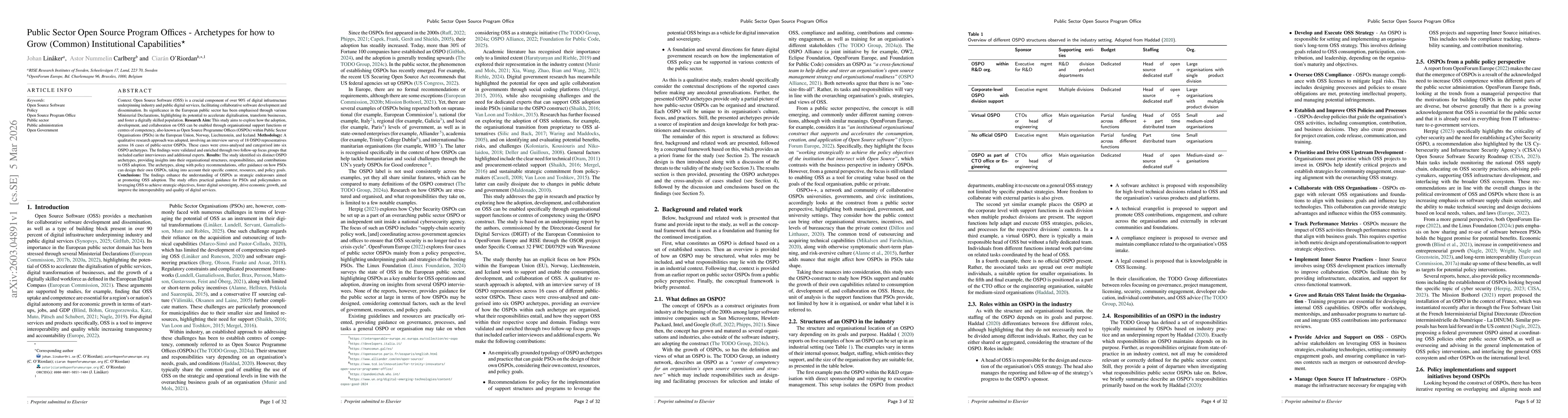 Thumbnail for Public Sector Open Source Program Offices - Archetypes for how to Grow (Common) Institutional Capabilities